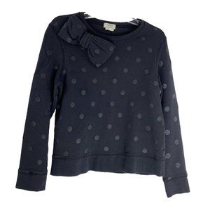 Kate Spade Sweatshirt Deco Dot Bow Crewneck Black Sparkle Sweater S